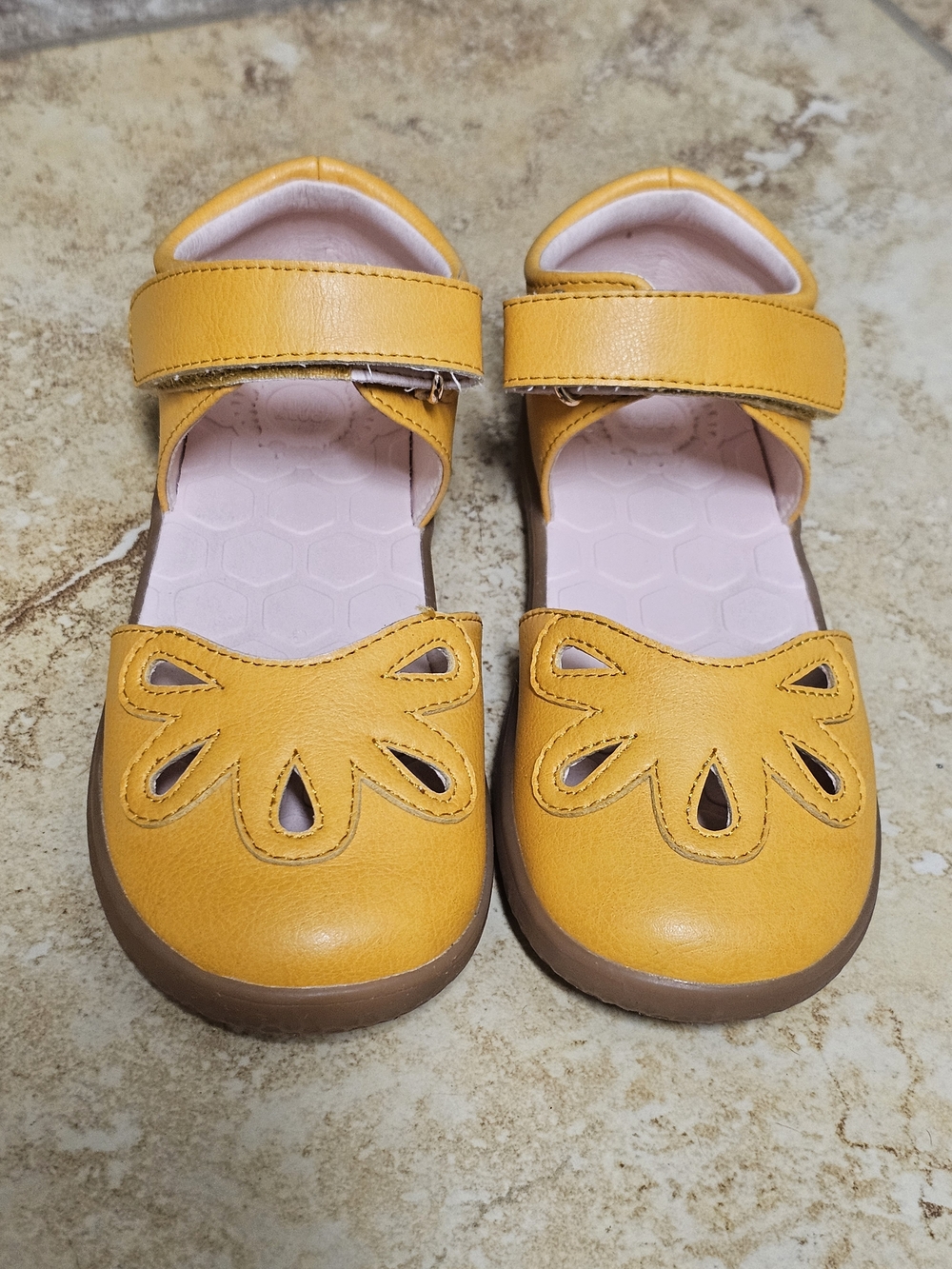 Livie & Luca Girls' Yellow Butterscotch Mary Jane Shoes Petal 2.0